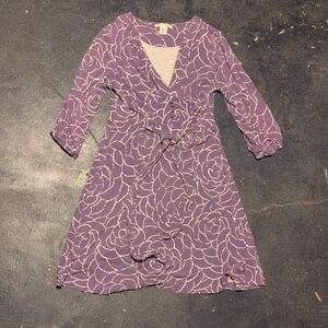 Banana Republic Lavender Rose Pattern Dress